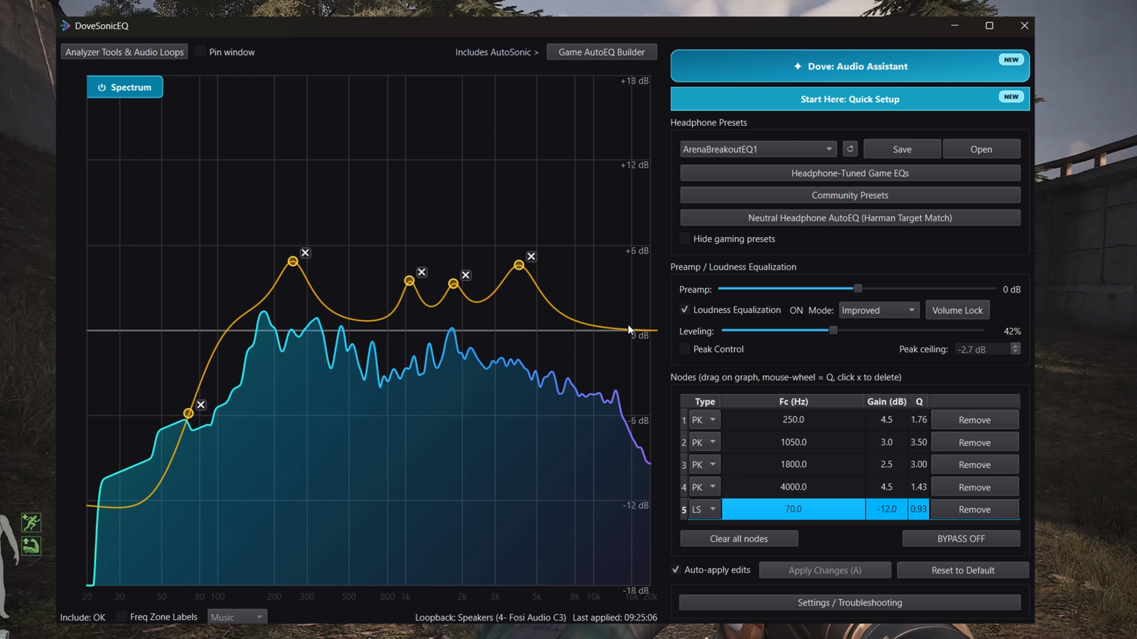 Best Arena Breakout EQ settings in DoveSonicEQ with the complete footstep preset