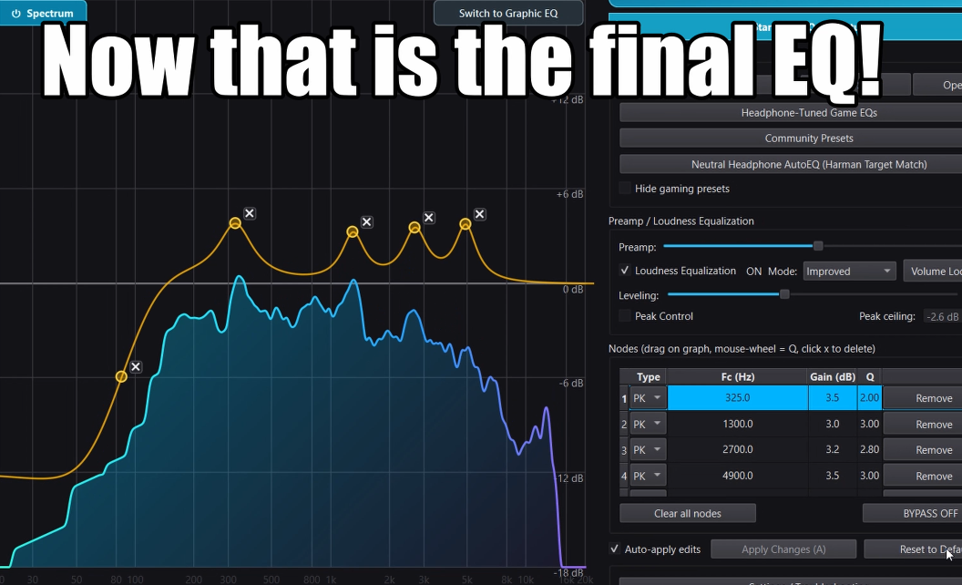 WARDOGS footstep frequency analysis in DoveSonicEQ showing important movement frequencies